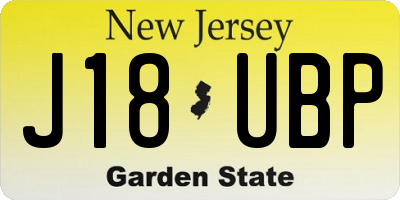 NJ license plate J18UBP