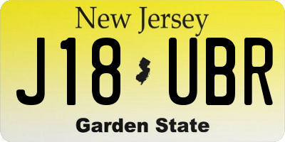 NJ license plate J18UBR