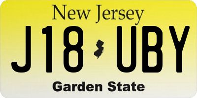 NJ license plate J18UBY