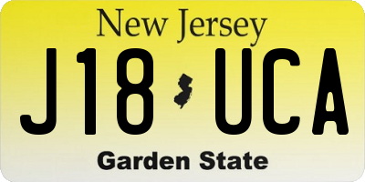 NJ license plate J18UCA