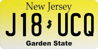 NJ license plate J18UCQ