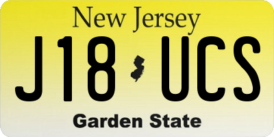NJ license plate J18UCS