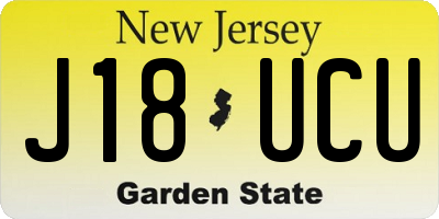 NJ license plate J18UCU