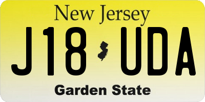 NJ license plate J18UDA