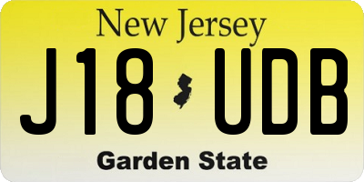 NJ license plate J18UDB