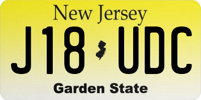 NJ license plate J18UDC