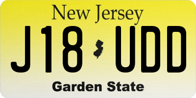 NJ license plate J18UDD
