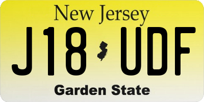 NJ license plate J18UDF