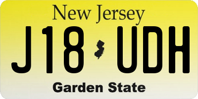 NJ license plate J18UDH