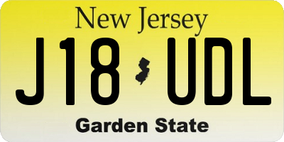 NJ license plate J18UDL