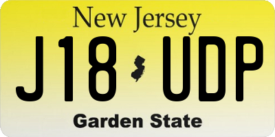 NJ license plate J18UDP