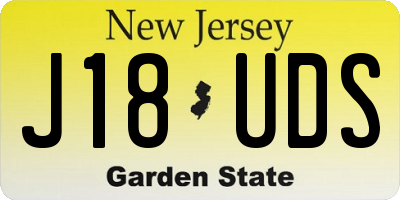 NJ license plate J18UDS