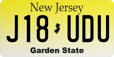 NJ license plate J18UDU