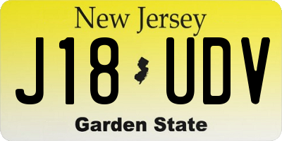 NJ license plate J18UDV