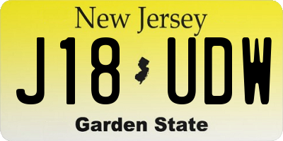 NJ license plate J18UDW