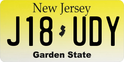 NJ license plate J18UDY
