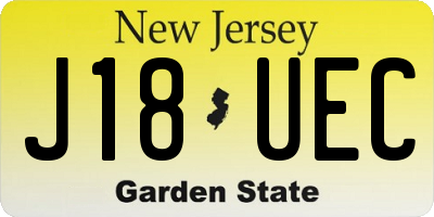 NJ license plate J18UEC