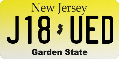 NJ license plate J18UED