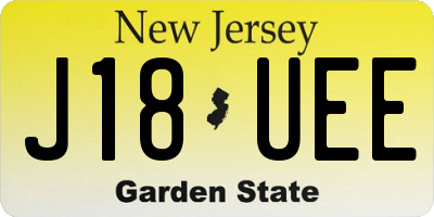NJ license plate J18UEE