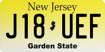 NJ license plate J18UEF