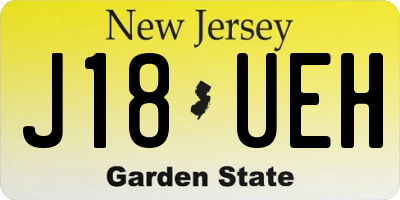 NJ license plate J18UEH