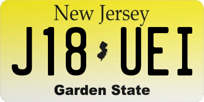 NJ license plate J18UEI