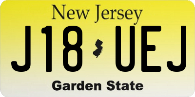 NJ license plate J18UEJ