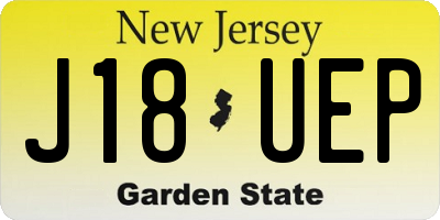 NJ license plate J18UEP
