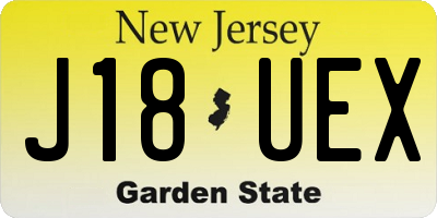 NJ license plate J18UEX