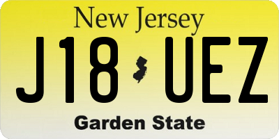 NJ license plate J18UEZ