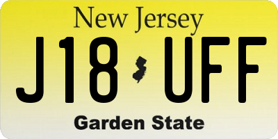 NJ license plate J18UFF