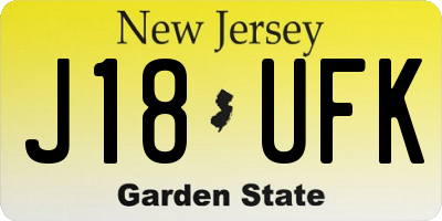 NJ license plate J18UFK