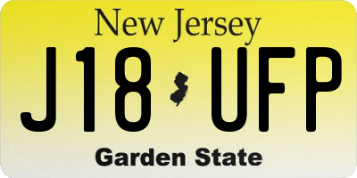 NJ license plate J18UFP