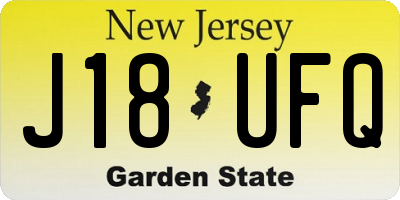 NJ license plate J18UFQ