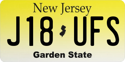 NJ license plate J18UFS