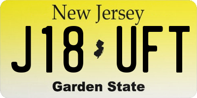 NJ license plate J18UFT