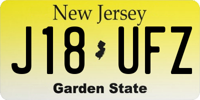 NJ license plate J18UFZ