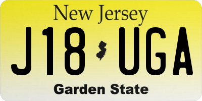 NJ license plate J18UGA
