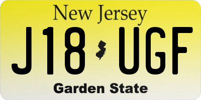 NJ license plate J18UGF