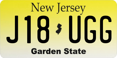 NJ license plate J18UGG