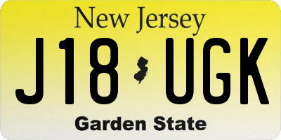 NJ license plate J18UGK