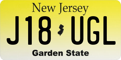 NJ license plate J18UGL