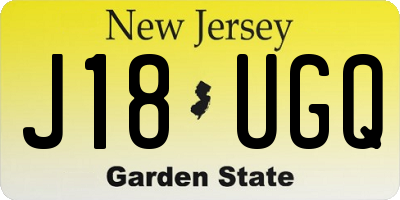 NJ license plate J18UGQ