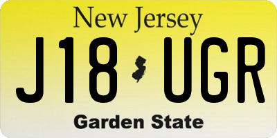 NJ license plate J18UGR