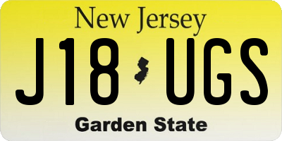 NJ license plate J18UGS