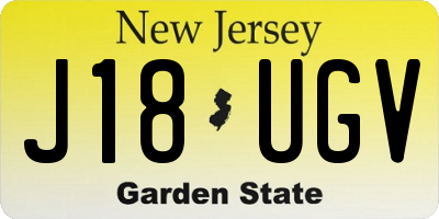 NJ license plate J18UGV