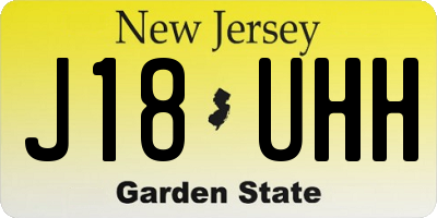 NJ license plate J18UHH