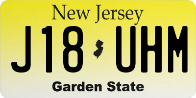 NJ license plate J18UHM