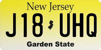 NJ license plate J18UHQ