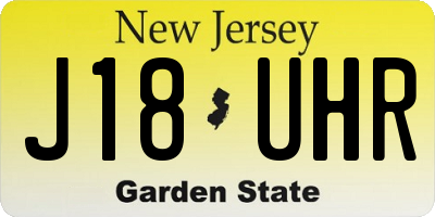 NJ license plate J18UHR